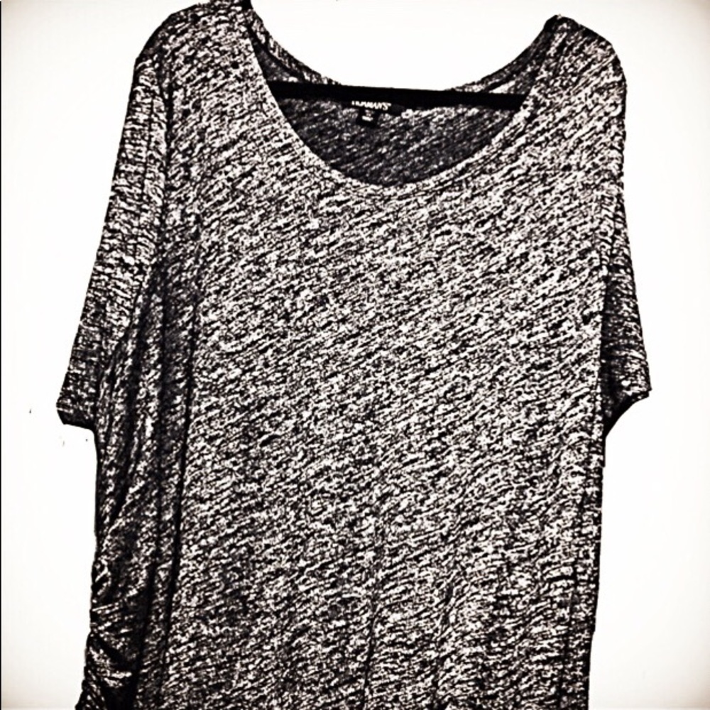 Dress-Maxi Black Heather Knit w/Ruching 2x - Picture 4 of 5